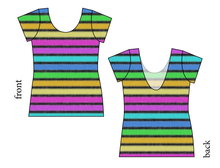 Load image into Gallery viewer, Bright Light Stripes Ladies' Low Back Ballerina Tee