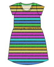 Load image into Gallery viewer, Bright Light Stripes Ladies' Play Dress