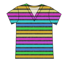 Load image into Gallery viewer, Bright Light Stripes Ladies' Slouchy V-Neck Tee