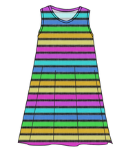 Load image into Gallery viewer, Bright Light Stripes Ladies' Swing Dress