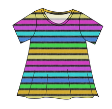 Load image into Gallery viewer, Bright Light Stripes Ladies' Swing Tee