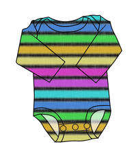 Load image into Gallery viewer, Bright Light Stripes Lap Neck Bodysuit