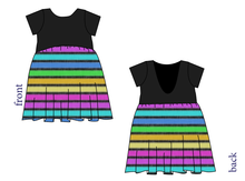 Load image into Gallery viewer, Bright Light Stripes Low Back Dress