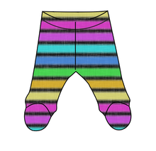 Load image into Gallery viewer, Bright Light Stripes Newborn Footed Pants