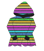 Load image into Gallery viewer, Bright Light Stripes Peplum Hoodie (or Crewneck)