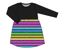 Load image into Gallery viewer, Bright Light Stripes Play Dress