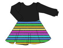 Load image into Gallery viewer, Bright Light Stripes Prairie Dress