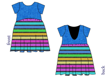 Load image into Gallery viewer, Bright Light Stripes Low Back Dress