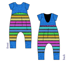 Load image into Gallery viewer, Bright Light Stripes Low Back Romper and Bubble Romper