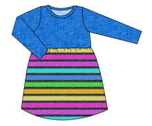 Load image into Gallery viewer, Bright Light Stripes Play Dress