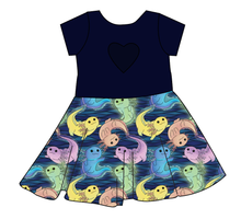 Load image into Gallery viewer, Axolotl Molly Heart Back Twirly Dress