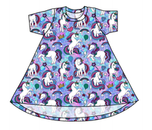 Load image into Gallery viewer, Majestic Unicorns Basic T-Shirt Dress