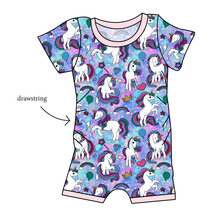Load image into Gallery viewer, Majestic Unicorns Grow With Me Pants And Shorts Romper