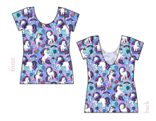 Load image into Gallery viewer, Majestic Unicorns Ladies' Low Back Ballerina Tee