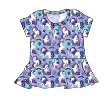 Load image into Gallery viewer, Majestic Unicorns Ladies' Peplum Top