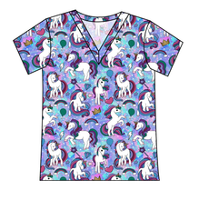 Load image into Gallery viewer, Majestic Unicorns Ladies' Slouchy V-Neck Tee