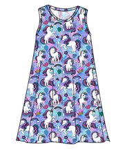 Load image into Gallery viewer, Majestic Unicorns Ladies' Swing Dress