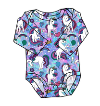 Load image into Gallery viewer, Majestic Unicorns Lap Neck Bodysuit
