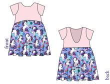 Load image into Gallery viewer, Majestic Unicorns Low Back Dress
