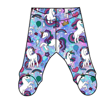 Load image into Gallery viewer, Majestic Unicorns Newborn Footed Pants