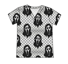 Load image into Gallery viewer, Classic Spooky Face Ladies' Slouchy V-Neck Tee