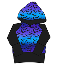 Load image into Gallery viewer, Twilight Bats Grow With Me Hoodie (or Crewneck)