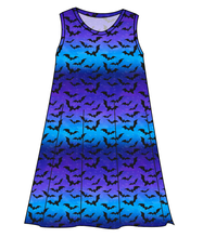 Load image into Gallery viewer, Twilight Bats Ladies' Swing Dress