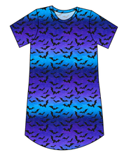 Load image into Gallery viewer, Twilight Bats Ladies' T-Shirt Dress