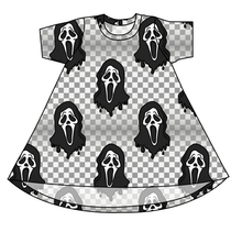 Load image into Gallery viewer, Classic Spooky Face Basic T-Shirt Dress