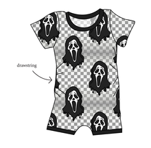 Load image into Gallery viewer, Classic Spooky Face Grow With Me Pants And Shorts Romper