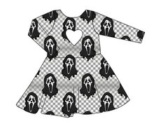 Load image into Gallery viewer, Classic Spooky Face Molly Heart Back Twirly Dress