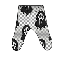 Load image into Gallery viewer, Classic Spooky Face Newborn Footed Pants