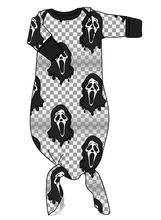 Load image into Gallery viewer, Classic Spooky Face Newborn Knotted Gown