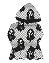 Load image into Gallery viewer, Classic Spooky Face Peplum Hoodie (or Crewneck)
