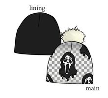 Load image into Gallery viewer, Classic Spooky Face Slouchy Beanie (Reversible!)