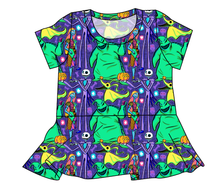 Load image into Gallery viewer, Neon Nightmare Ladies' Peplum Top