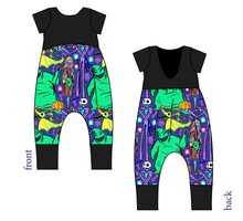 Load image into Gallery viewer, Neon Nightmare Low Back Romper and Bubble Romper