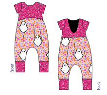 Load image into Gallery viewer, Just A Ghoul Low Back Romper and Bubble Romper