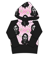 Load image into Gallery viewer, Floral Spooky Face Grow With Me Hoodie (or Crewneck)
