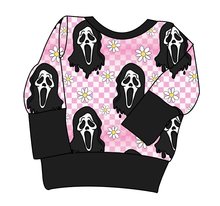 Load image into Gallery viewer, Floral Spooky Face Grow With Me Hoodie (or Crewneck)