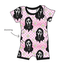 Load image into Gallery viewer, Floral Spooky Face Grow With Me Pants And Shorts Romper