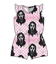 Load image into Gallery viewer, Floral Spooky Face Ivy Summer Romper