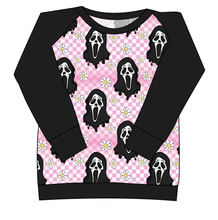 Load image into Gallery viewer, Floral Spooky Face Ladies' Classic Crewneck