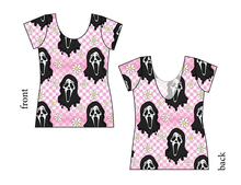 Load image into Gallery viewer, Floral Spooky Face Ladies' Low Back Ballerina Tee