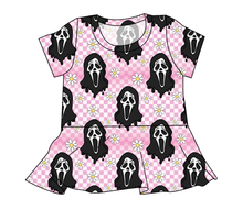 Load image into Gallery viewer, Floral Spooky Face Ladies' Peplum Top