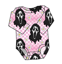 Load image into Gallery viewer, Floral Spooky Face Lap Neck Bodysuit