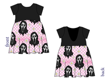 Load image into Gallery viewer, Floral Spooky Face Low Back Dress