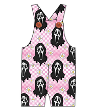 Load image into Gallery viewer, Floral Spooky Face Overalls and Shortalls