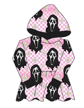 Load image into Gallery viewer, Floral Spooky Face Peplum Hoodie (or Crewneck)