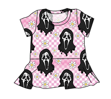 Load image into Gallery viewer, Floral Spooky Face Peplum Top